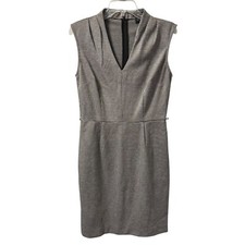 Ann Taylor Houndstooth Sleeveless Sheath Dress With V-Neck & Back Zip Size 4