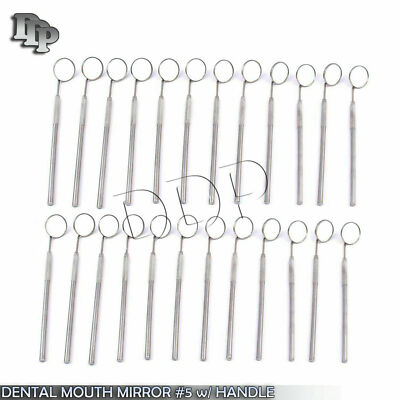 50 Dental Mirrors # 5 COMPLETE WITH HANDLE Surgical Instruments