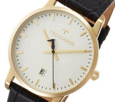 New TRUSSARDI Watch T GENUS Men s Gold Steel Black R2451113003