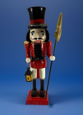 14 inches Christmas Nutcracker Decoration Holding with a Lantern Light