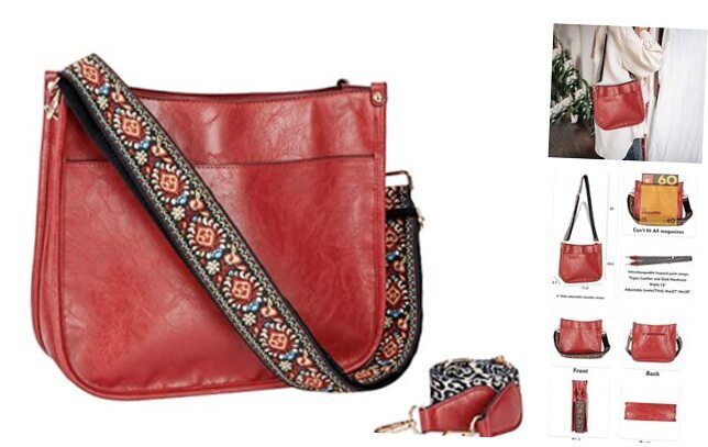 Crossbody Bag for Women Trendy - Vegan Faux Leather Purses, Medium Hobo Bag Red-image