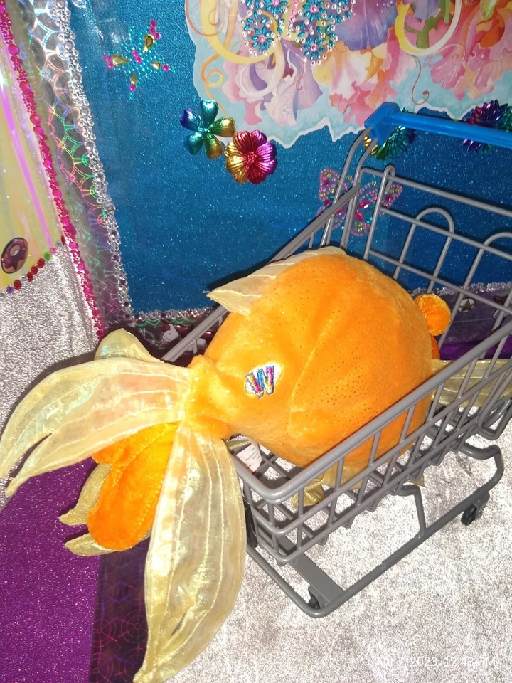 🦄Ganz Webkinz /"Fantail Goldfish" HM218 Orange Face Sheer Fin 9" Plush! No Code - Image 4 of 4