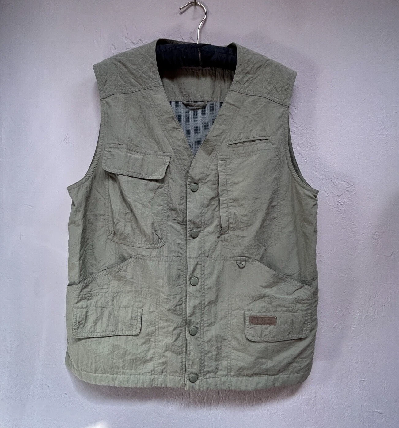 Yellowstone Men Size 95 Snap-Front Outdoor Vest Lightweight Pockets Green Casual