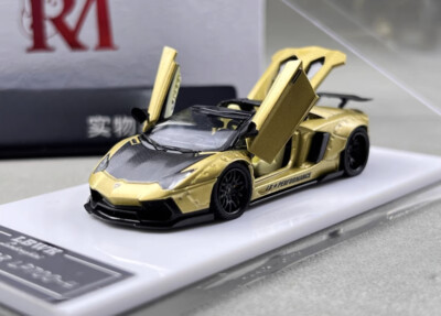AL RM 1:64 Gold Aventador LP700-4 LBWK Sports Model Diecast Metal Car BN