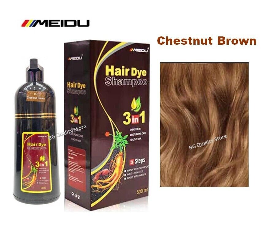 Black Hair Dye Shampoo for Gray Hair 3 In 1 Herbal Nourishing Darkening Older