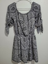 CITY TRIANGLES Women's Rompers 3/4 Sleeve Off Shoulder Elastic Waist.Size S