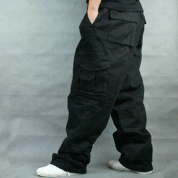 Men's Baggy Loose Casual Overalls Cargo Cotton Pants Straight Workwear  Trousers