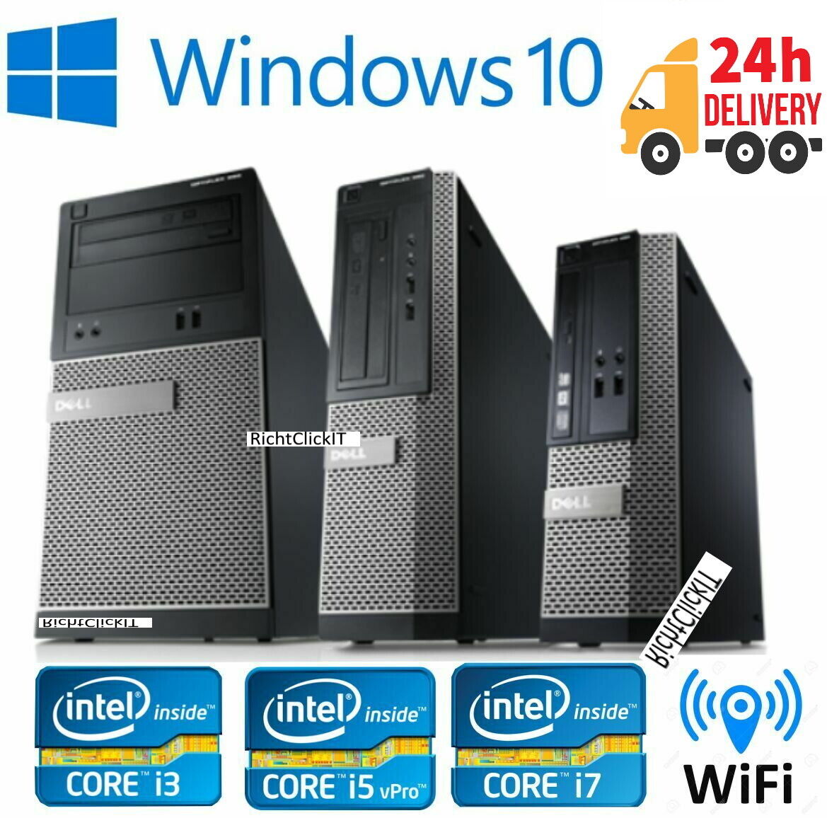 FAST CHEAP INTEL CORE i3 & i5 WINDOWS 10 COMPUTER DESKTOP PC FULL