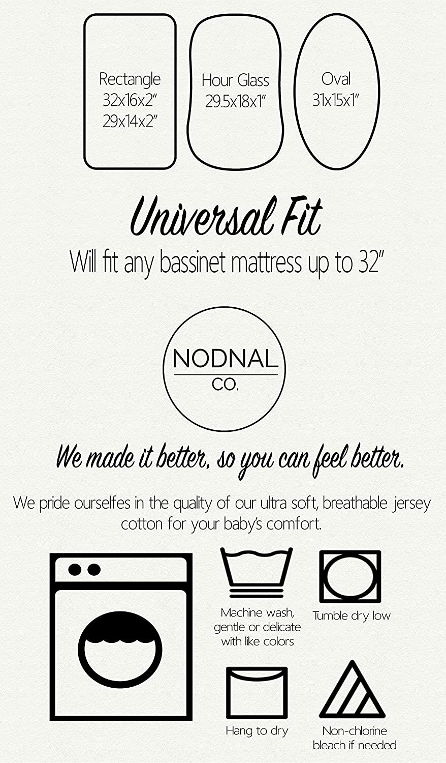 nodnal bassinet sheets