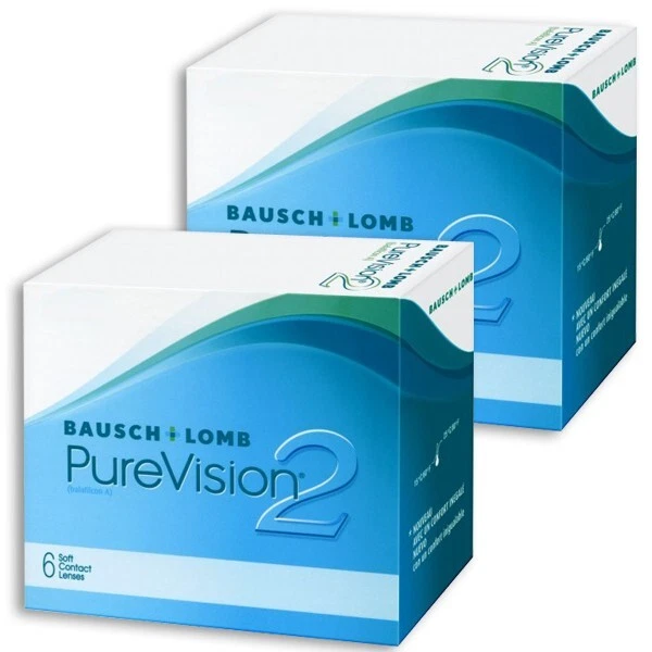 BAUSCH + LOMB PureVision 2HD Bausch&Lomb Kontaktlinsen 2x6 Stück Monatslinsen + Biotrue 60ml