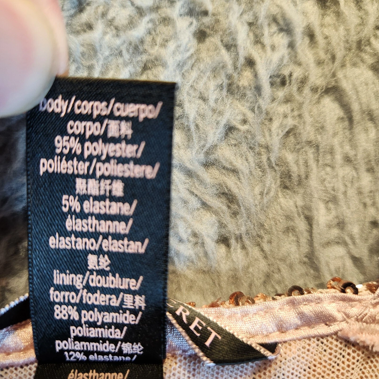 UNDERCOVER Victoria's Secret Mini Abito Slip Donna Piccolo Rosa Paillettes Tuffo Scollo V Pullover