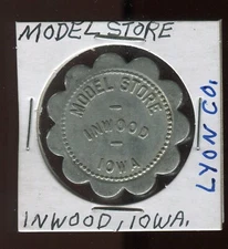 Model Store Inwood Iowa Good For 25 Cents Scalloped Token | Free Shipping