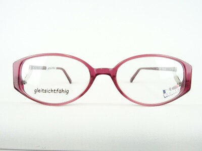 Brille Damen Brillengestell Kunststoff rosa mit Bügeldecor gleitsichtfähig Gr/M