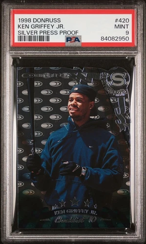 1998 Donruss Checklist Silver Press Proof #420 Ken Griffey Jr. | PSA 9 Mint |