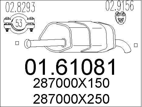 Silencieux arriere pour Hyundai i10 I essence et LPG