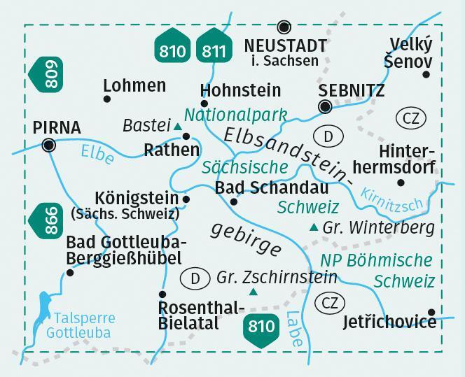 Thumbnail - Kompass Wanderkarte 761 Elbsandsteingebirge, Nationalpark Sächsische