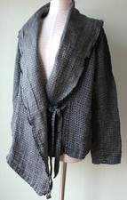 Flax Designs Linen Draping Jacket M Nwt Onyx Diamond
