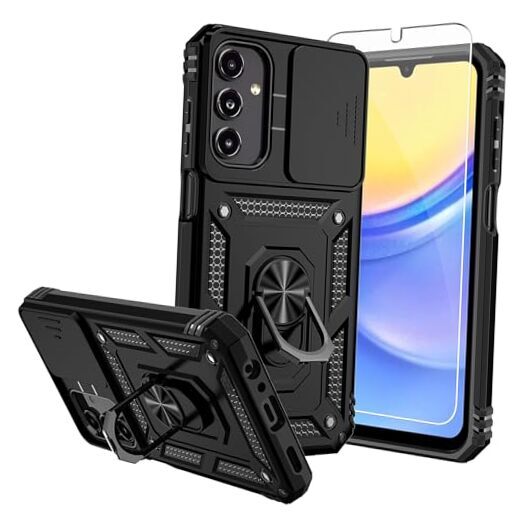 for Samsung Galaxy A15 5G Case,Samsung A15 5G Case,with Screen Protectors Black