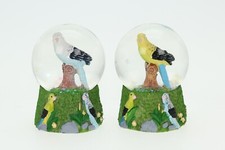 Boule À Paillettes Perroquet 2X Animal Neige Miniature Secouer Boule En Verre