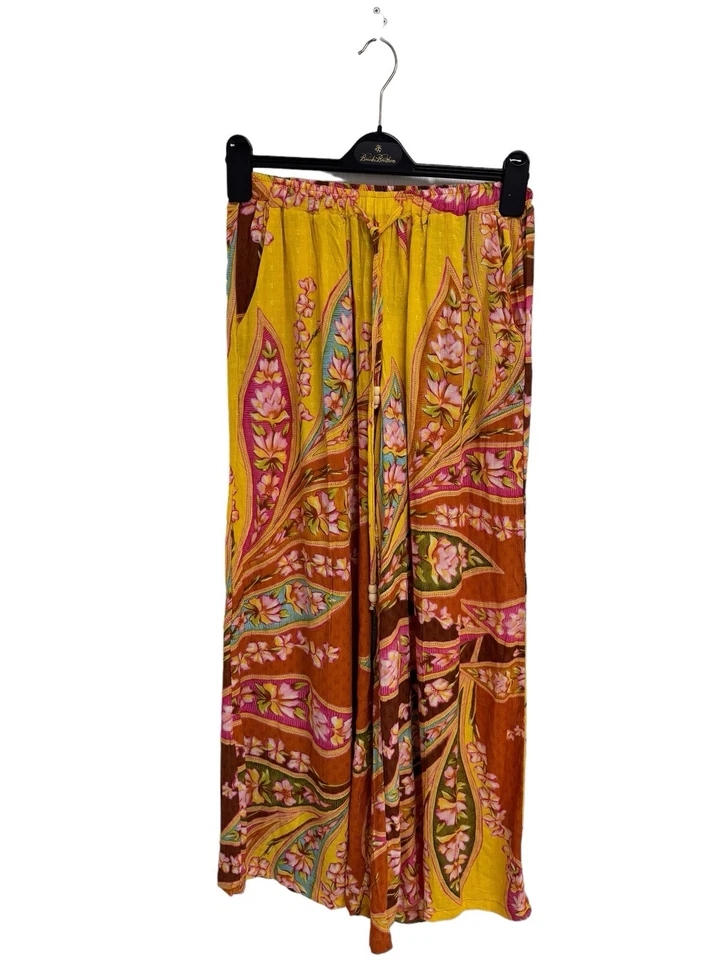 Pantalones para mujer Haute Hippie brillantes multicolores florales elásticos cintura fluidos talla XS Foto 4 de 4