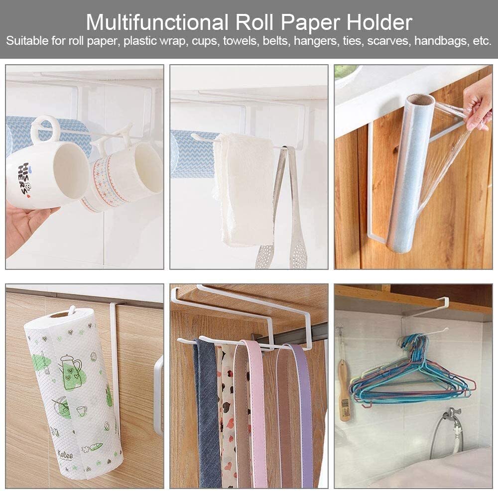 Kitchen Roll Holder Paper Toilet Towel Rack Under Shelf Storage