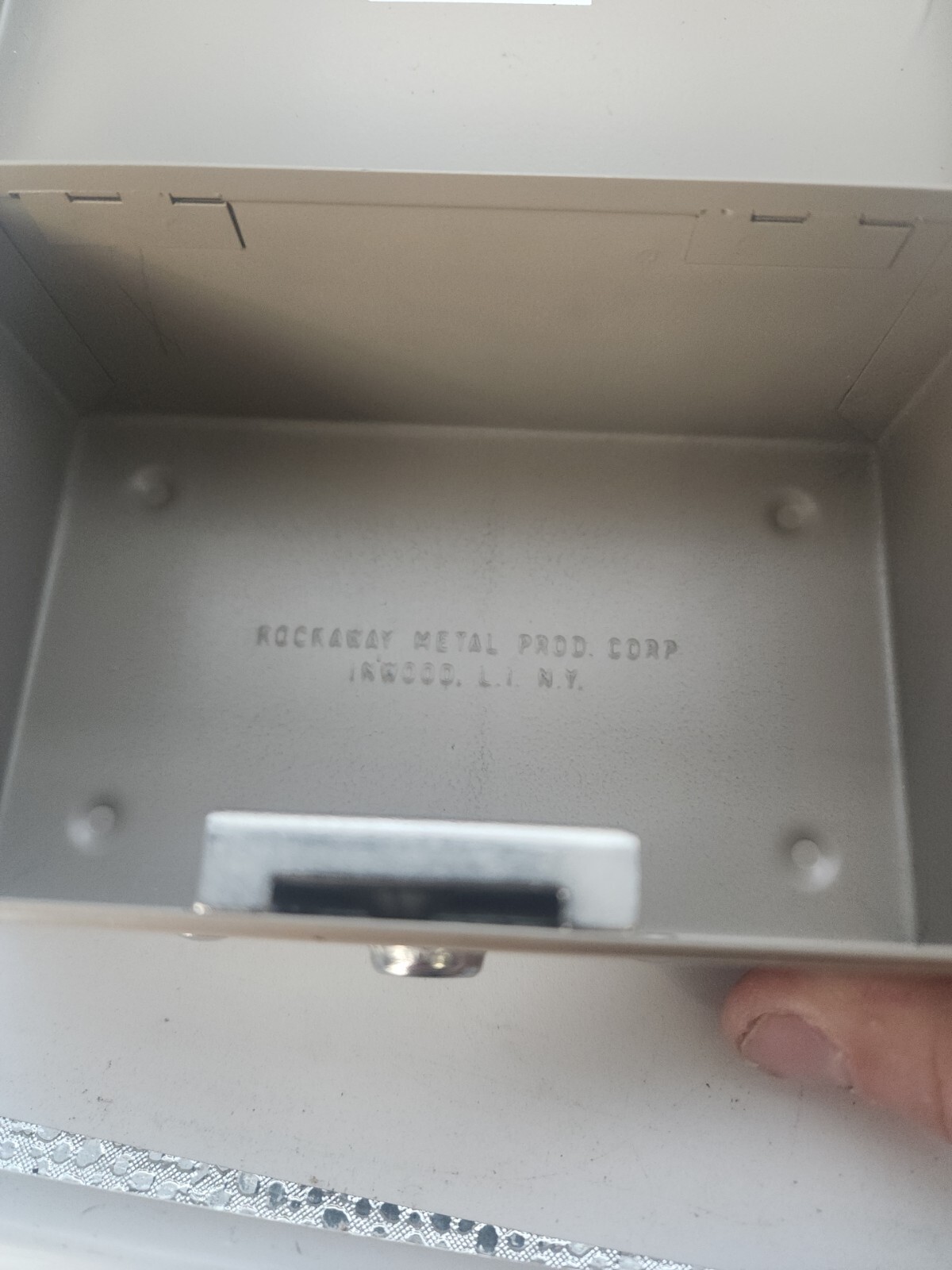 Rockaway Metal Box, Coin Slot, Locking (no key), Made in USA