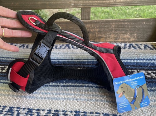 ✅ NWT New! Pet Safe Easy Sport Harness sz SMALL w/ Handle, Red Black Adjustable - Picture 2 of 11