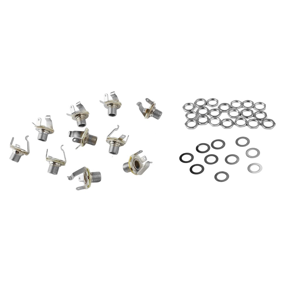 10 Set Guitar Jack Metal Mono Standard Size Good Contact Electric