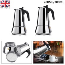 4/6 Cup Espresso Maker Cup Stove Top Stainless Steel Coffee Percolator Moka Pot