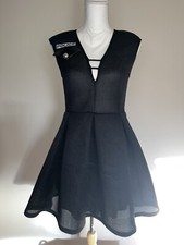 Black Fashion Police Fit and Flare Costume Dress Size Large