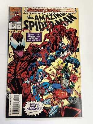 THE AMAZING SPIDER-MAN VOL 1 #380 1993 NEAR MINT MAXIMUM CARNAGE PART 11 b-466
