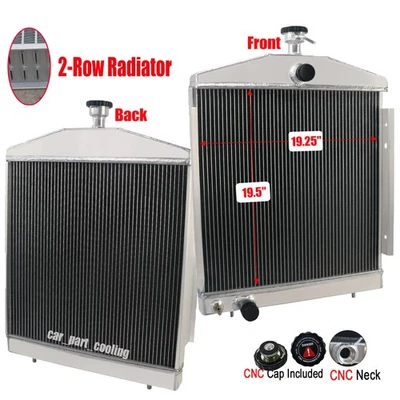 ASI PERFORMANCE G10877198 Aluminum 2 Row Radiator For Lincoln Welder SA200 SA250 SAE300 SAE400