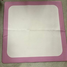 Pink/White Rubber Mah Jongg Mat 32-1/2" Sq. w/Black Carrying Pouch