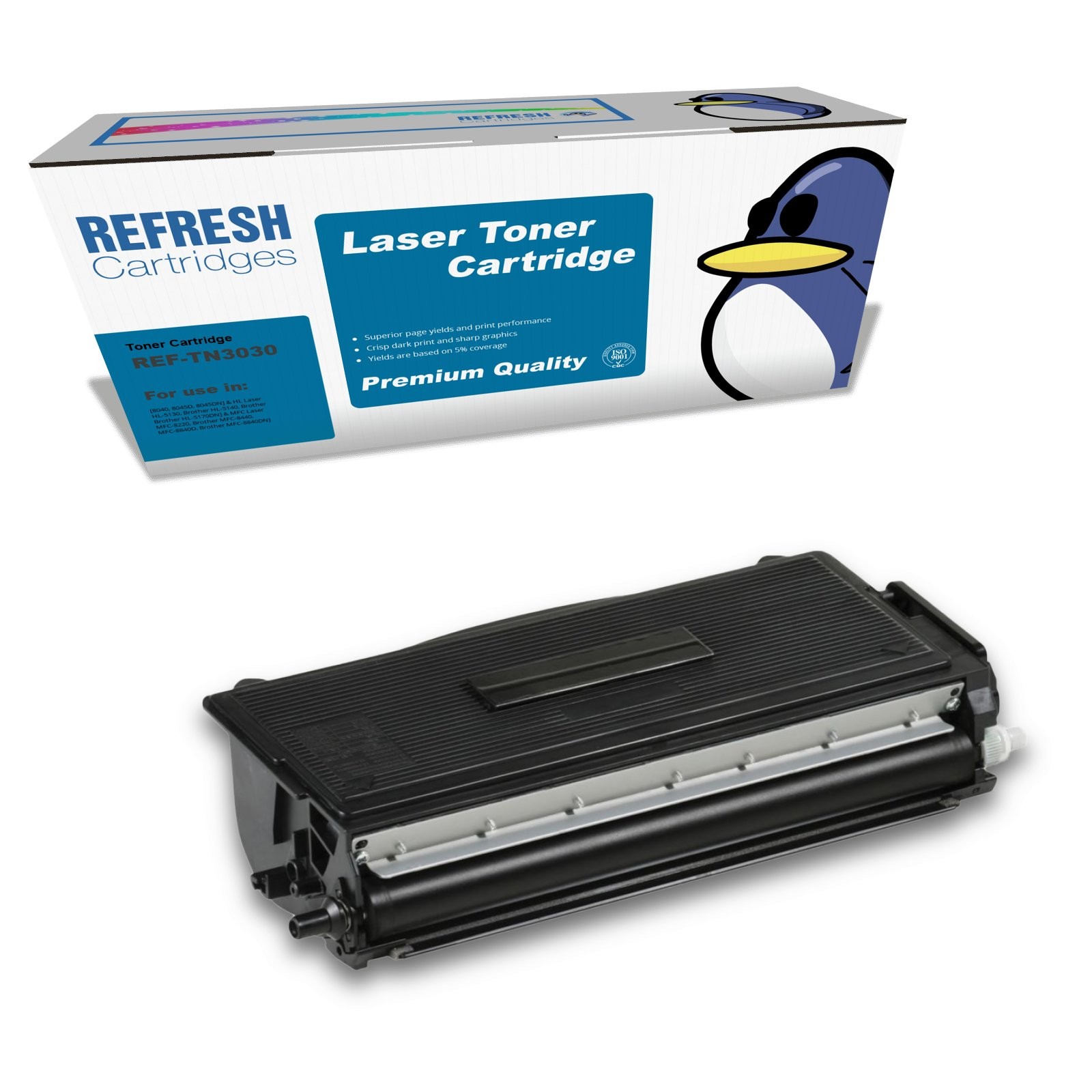 Refresh Cartridges Black TN3030 Toner Compatible With Brother Printers