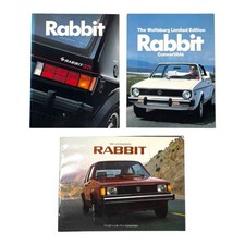 Lot Of 3 80s Volkswagen Vw Rabbit Gti Convertible Wolfsburg Edition Brochures