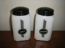Vintage McKee WMG with DECO BADGE Salt & Pepper Hoosier Range Shakers