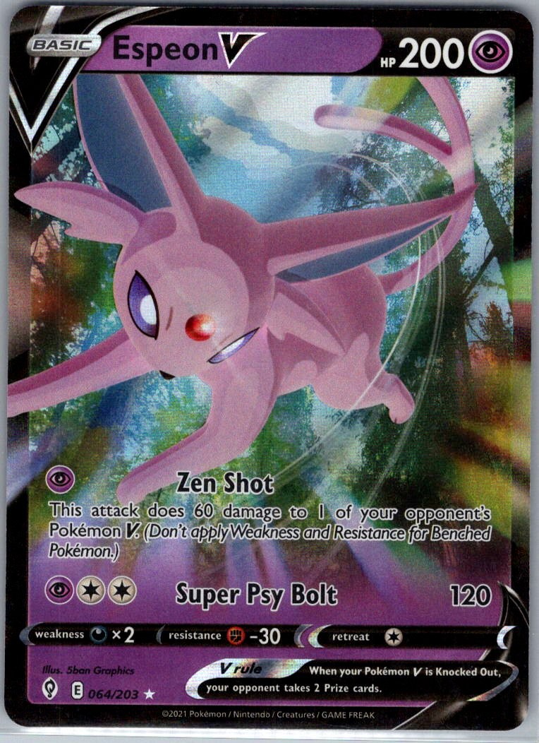 Espeon V 064/203 SWSH07: Evolving Skies - Pokemon Card - NM