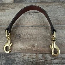 Brown Leather Purse Handbag Handle 16" Brass Clasp Replacement
