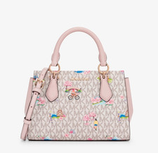 MICHAEL KORS MARILYN SMALL MESSENGER CROSSBODY SATCHEL BAG MK CREAM FLORAL PINK