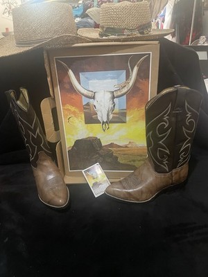 Men s Alboni Western Cowboy Boots Size 9 Extra Extra Wide Width BlackLeather