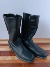 Toe Warmers Womens Size 9M Black Leather Mid Calf Boots Side Zipper Winter Snow