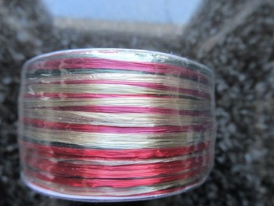 Präsent Raffia Pearl Multicolor Geschenkband 10 Meter, Rot/Grün/Gold NEU + OVP