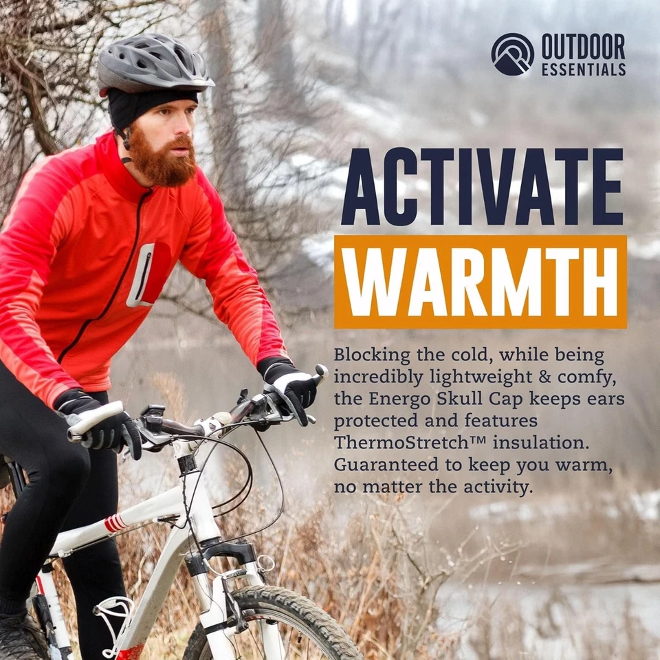 Skull Cap for Men&Women – Helmet Liner Cold Weather, One Size, Black - Image 4 of 4