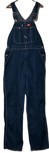 Dickies Denim Blue Jean Workwear Overalls adjustable Straps 34/30 EUC