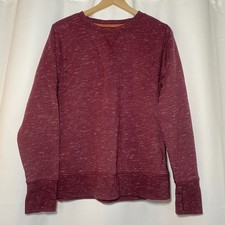 Tek Gear Ultrasoft Fleece Womens L Burgundy Sweatshirt Thumbholes Space Dye EUC