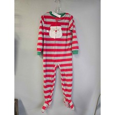 Just One You Carter's 5T Santa Striped Fleece Footed Pajamas Sleeper