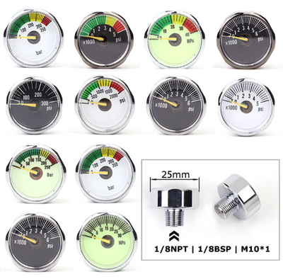 #ad PCP Air Mini Micro Pressure Gauge Manometer 1 8BSP 1 8NPT M10 M8 300 6000PSI $14.00