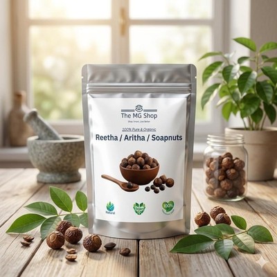 TMG Whole Raw Dried Reetha / Aritha / Soapnuts for shinier and softer Hair