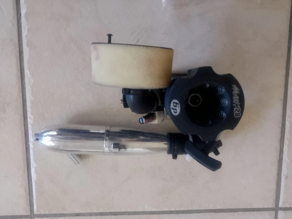 Mega moteur thermique nitro 3,5 ccm 1:8 avec échappement + filtre - Photo 4/4