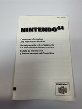 NINTENDO 64 N64 Consumer Information and Precautions Booklet U/NUS-USA/CAN-1